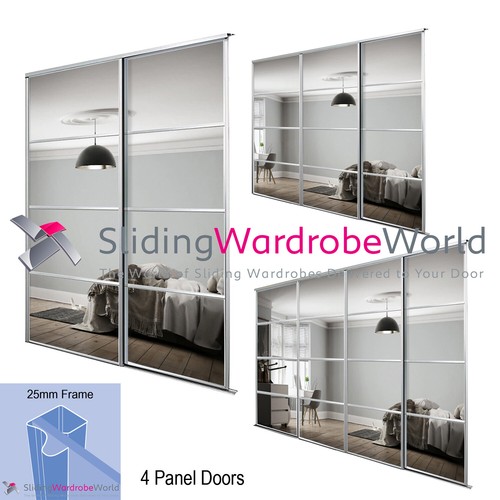 Panel silver framed mirror - silver,