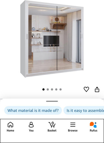 Sliding wardrobe white - wardrobe,