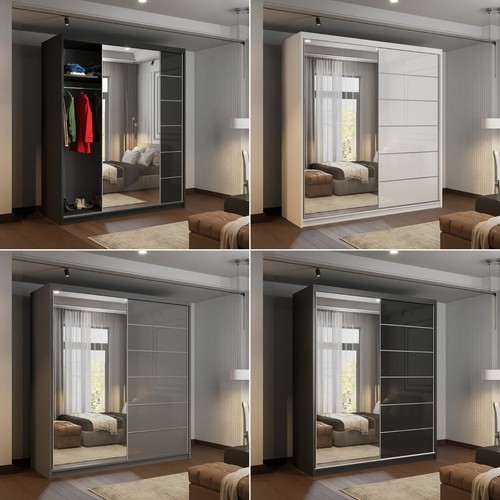 High gloss sliding mirror door - gloss,