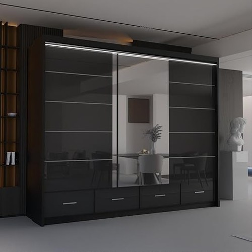 Wardrobe high gloss - high,