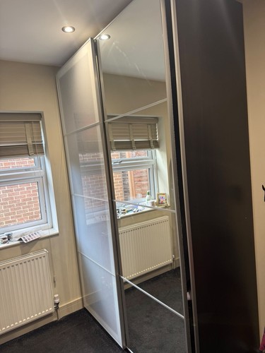 Black door sliding mirrored - sliding,